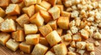 bake stale bread into cubes