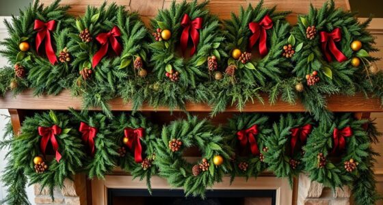 decorative mantel wreaths sets