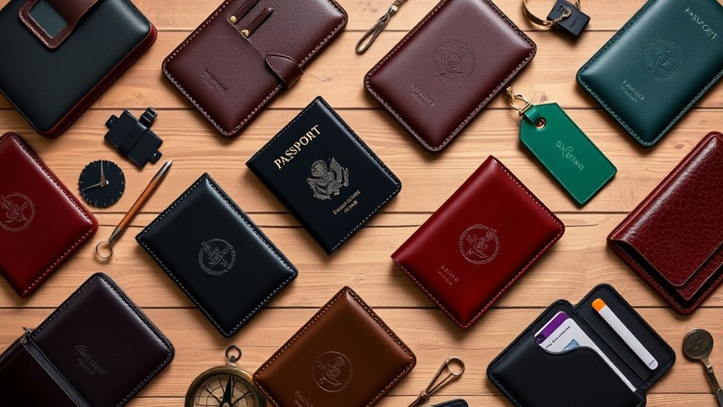 luxury leather passport sets