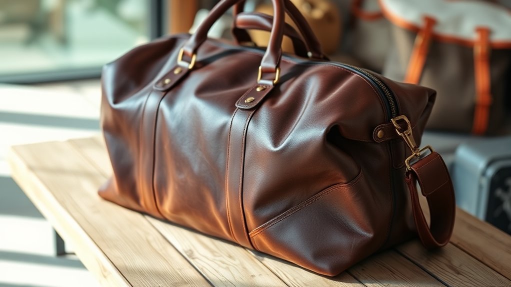 luxury leather travel bags