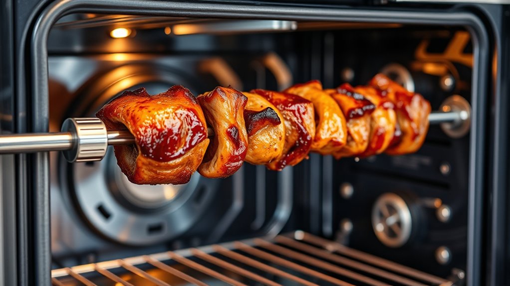 rotisserie enhances even cooking