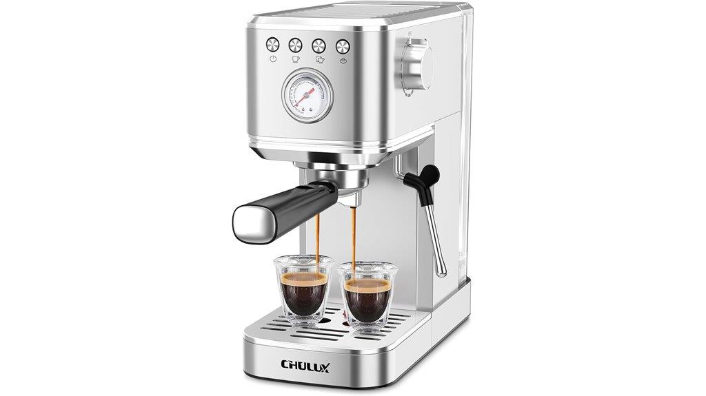compact espresso machine with milk frother