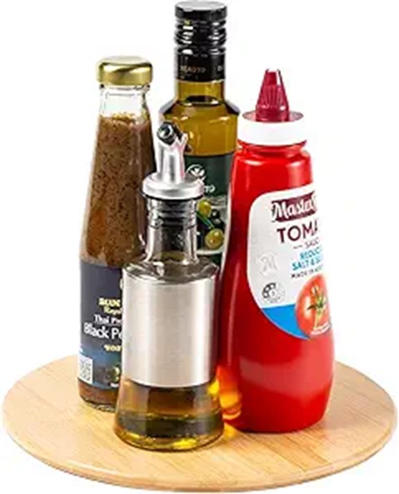 10 Inch Bamboo Lazy Susan Organizer for Kitchen