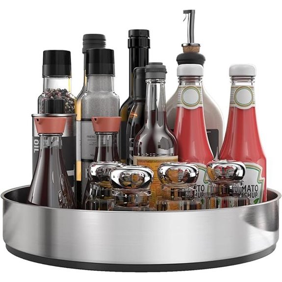 VAEHOLD 12-inch Stainless Steel Lazy Susan Spice Rack