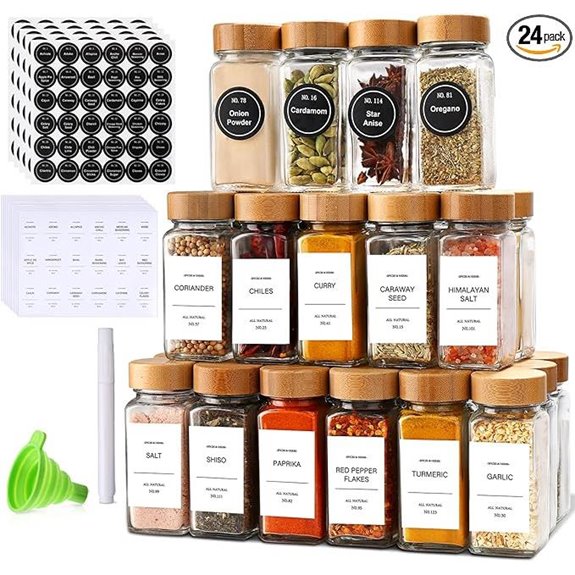 DIMBRAH 24-Piece Spice Jar Set with Labels