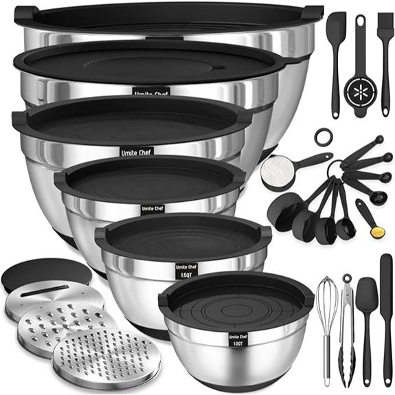 Umite Chef 26-Piece Stainless Steel Mixing Bowls Set