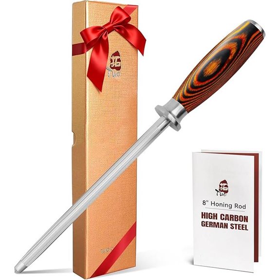 TUO 8-Inch Sharpening Steel for Kitchen Knives