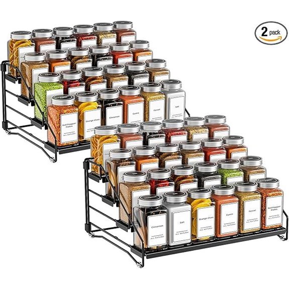 4-Tier Adjustable Spice Rack Organizer (2 Pack)