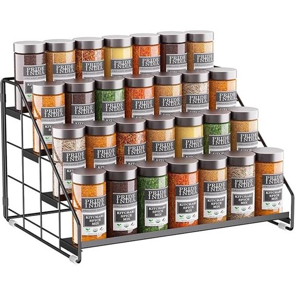 4-Tier Adjustable Spice Rack Organizer