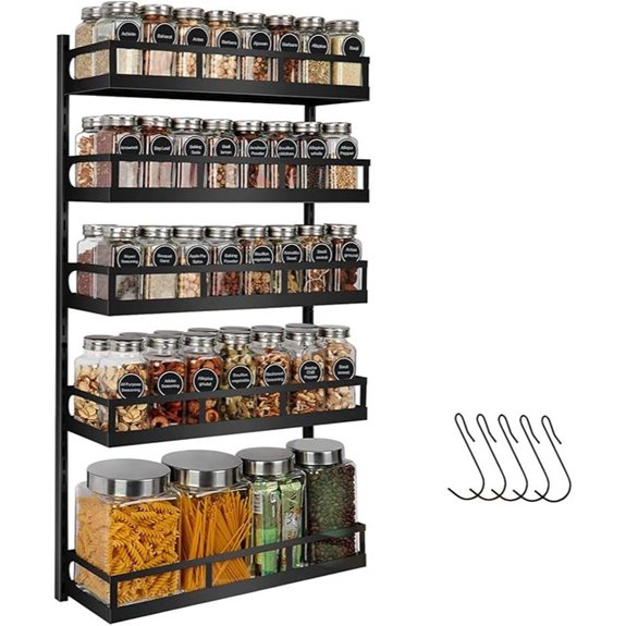 X-cosrack 5-Tier Adjustable Wall Spice Rack