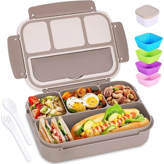 Adult Bento Lunch Box with Compartments and Utensils