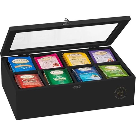 Bambüsi Bamboo Tea Bag Organizer with Acrylic Window