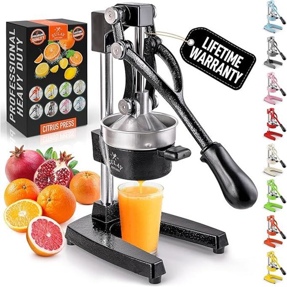 Zulay Cast-Iron Orange Juice Squeezer (Black)