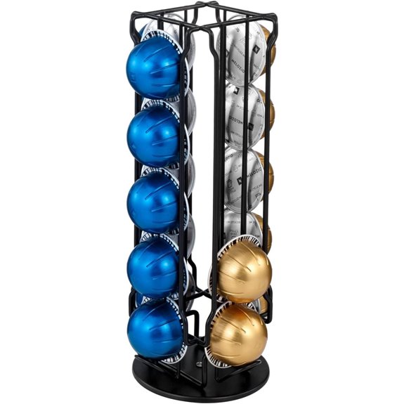 MyGift Black Metal Coffee Pod Carousel Organizer