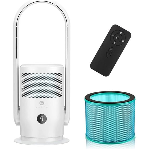 ULTTY Bladeless Tower Fan with Air Purifier