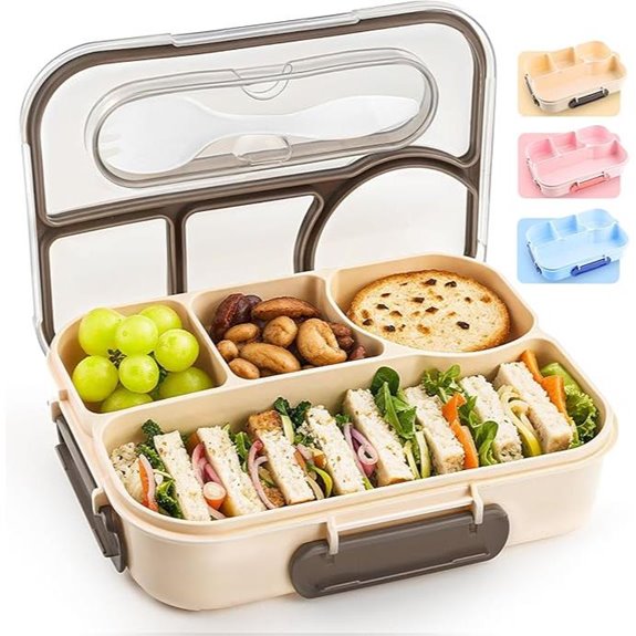 EASYFUN 4-Compartment BPA-Free Bento Lunch Box