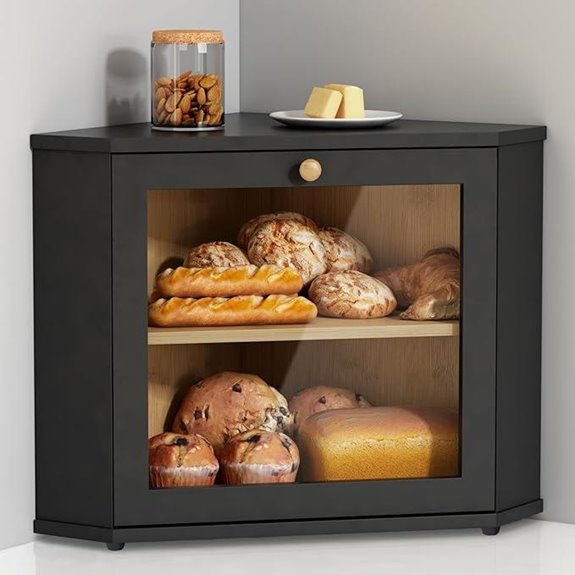 Corner Bread Box for Kitchen Countertop