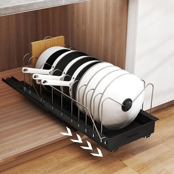Adjustable Under-Cabinet Pot and Pan Organizer
