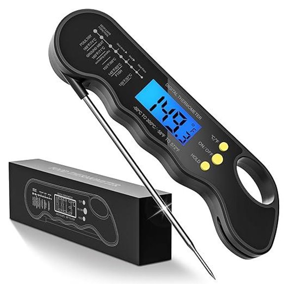 Instant Read Digital Meat Thermometer with Backlight