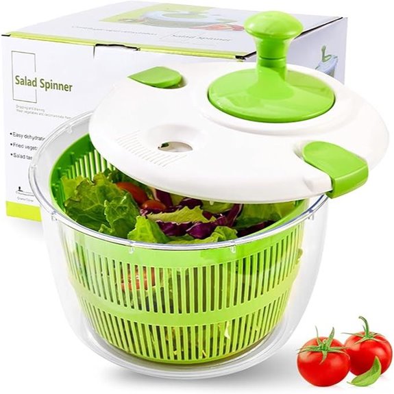 DoubleWave Salad Spinner with Dual Drain Holes