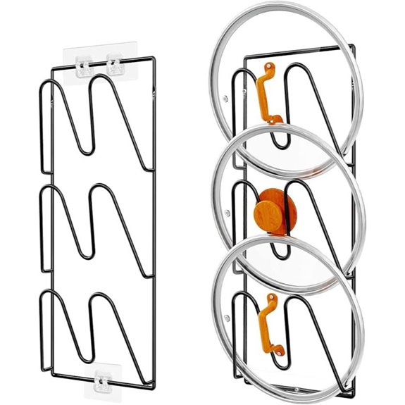 2 Pack Pot Lid Organizer Rack for Kitchen Storage