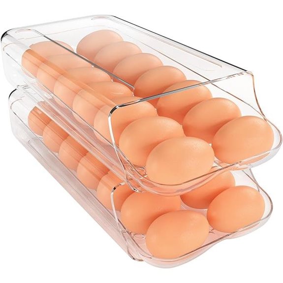 theaoo Egg Holder for Fridge (2-Pack)