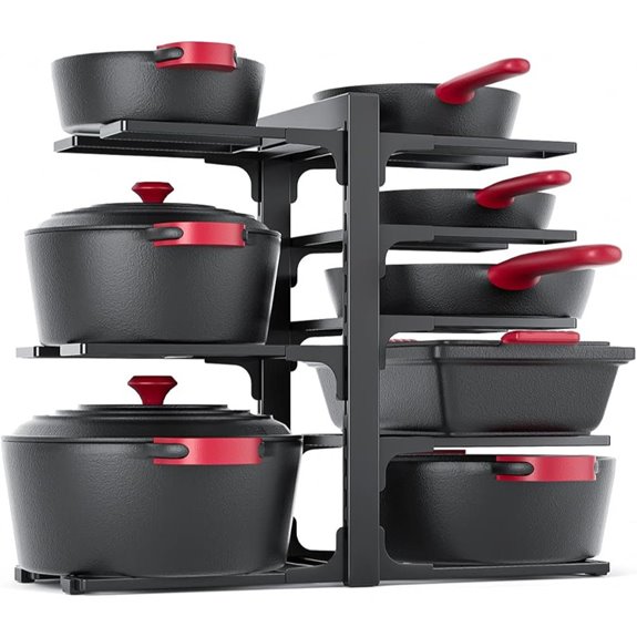 MUDEELA 8-Tier Pot and Pan Organizer for Cabinets