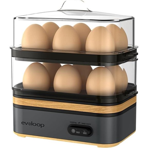 Evoloop 12-Egg Electric Egg Cooker & Steamer