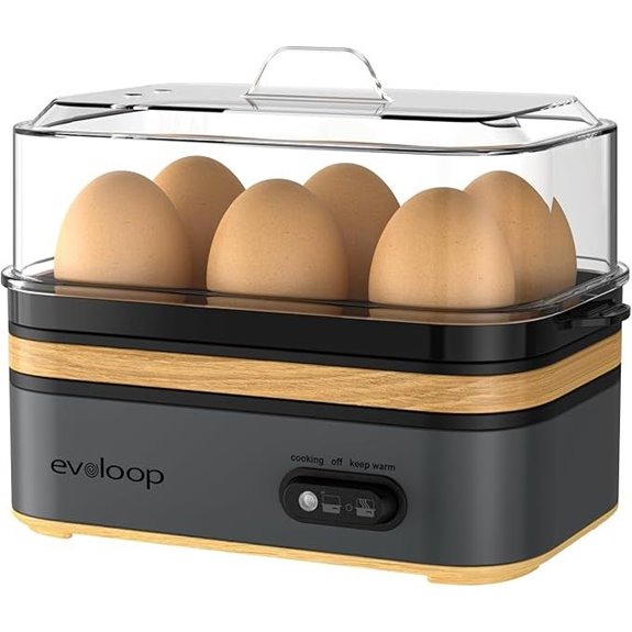 Evoloop 6-Egg Rapid Electric Egg Cooker with Auto Shut-Off