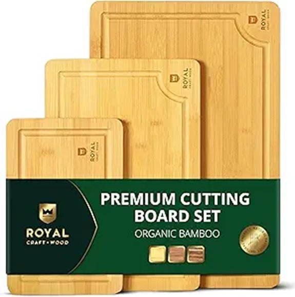 Royal Craft Wood Bamboo Cutting and Serving Boards