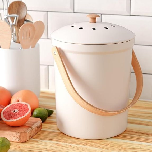 Beautiful Kitchen Compost Bin with Odorless Lid