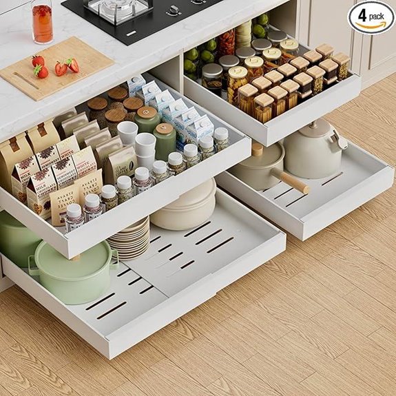 PAKETA 4-Pack Expandable Cabinet Pull-Out Organizer