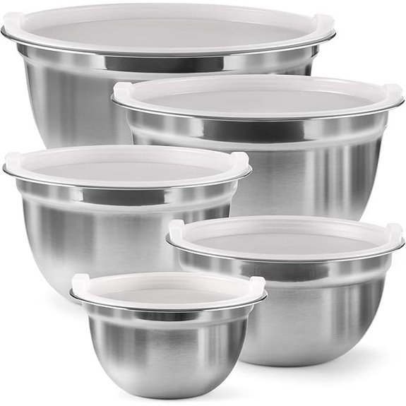 Stainless Steel Mixing Bowls Set with Lids (5 Pieces)