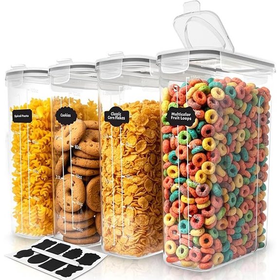 Utopia Kitchen Cereal Storage Set (4-Pack 4L)