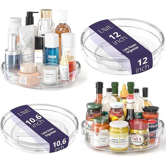 LAMU 4 Pack Lazy Susan Organizer Sets