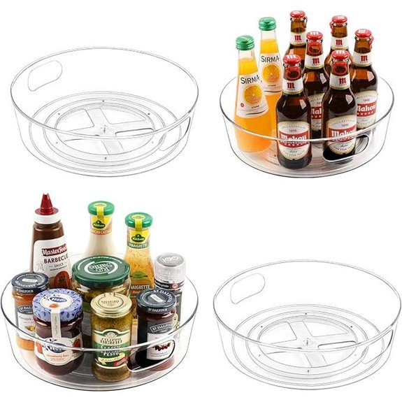 GUZON 4-Pack Lazy Susan Organizer with Handles