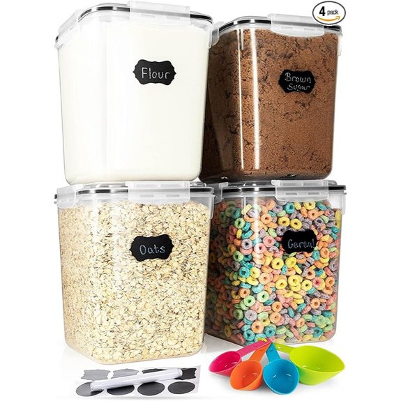 Flour & Sugar Storage Containers Set (4 Pack)