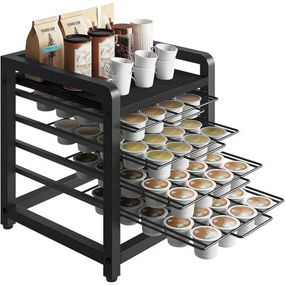 Coffee Pod Drawer Organizer 4 Tiers Holds 80 Pods