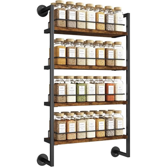 IBUYKE 4-Tier Wall Mount Spice Rack Organizer