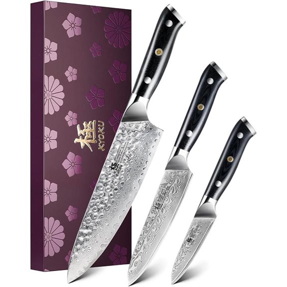 Kyoku Shogun 3-Piece Japanese Kitchen Knife Set