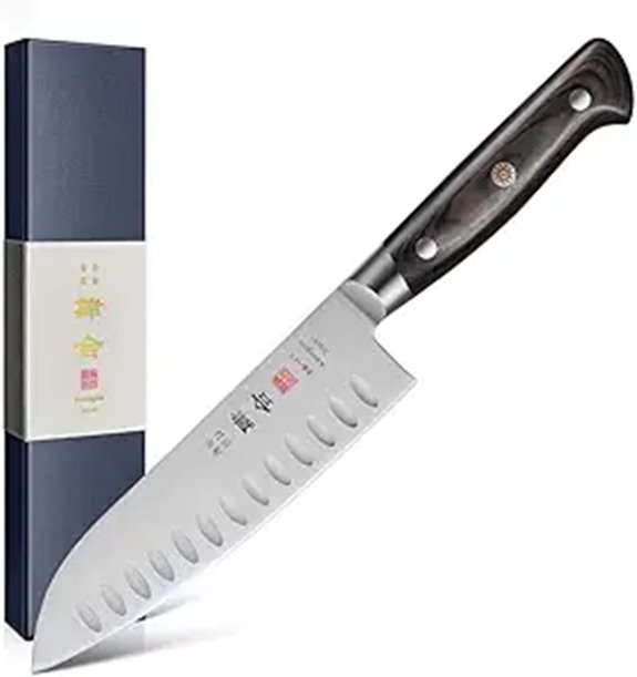 7-Inch Japanese Santoku Knife with Pakkawood Handle