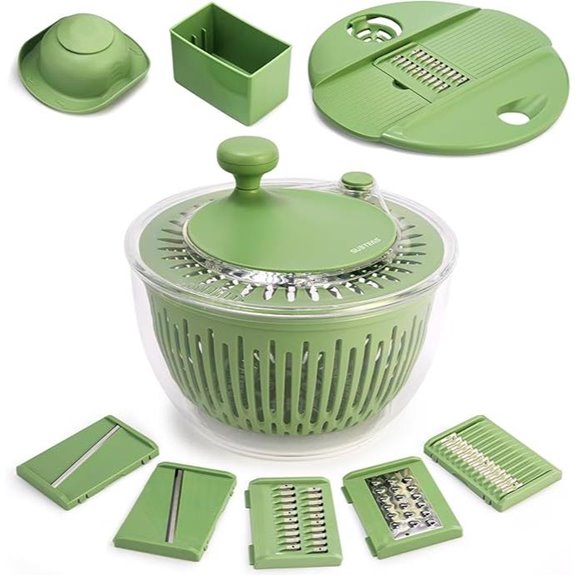 SUSTEAS Large Salad Spinner with Slicer and Strainer