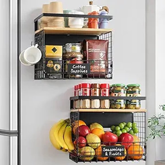 Magnetic Shelf Basket for Refrigerator and Pantry