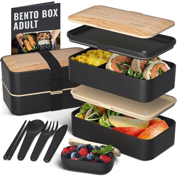 Bentoheaven Premium Bento Box with Utensils and Compartments