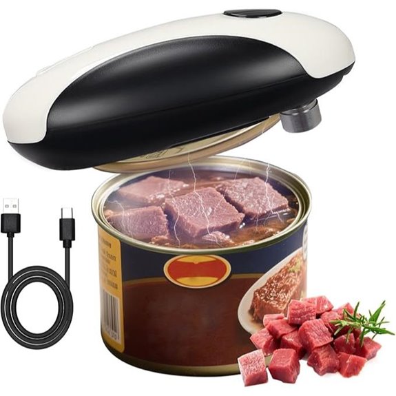 Rechargeable Electric Can Opener for Seniors (Black & White)