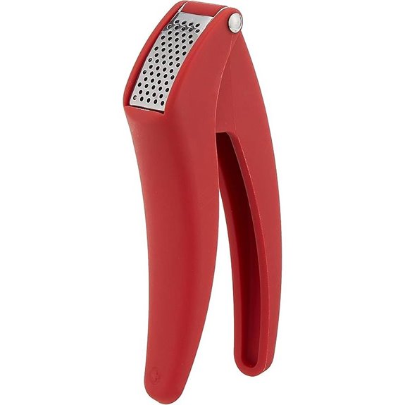 Kuhn Rikon Easy-Clean Garlic Press No Need to Peel 7” Red