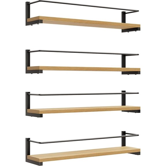 OROPY Wall Mounted Rustic Spice Rack (4 Pack)
