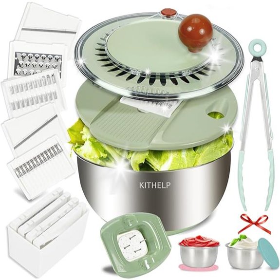 KITHELP Salad Spinner with Slicer and Strainer
