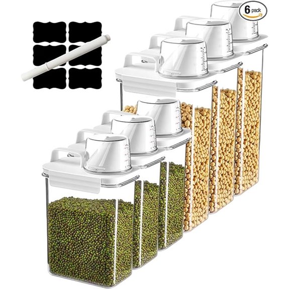 Air Tight Cereal Container Set with Measuring Cups
