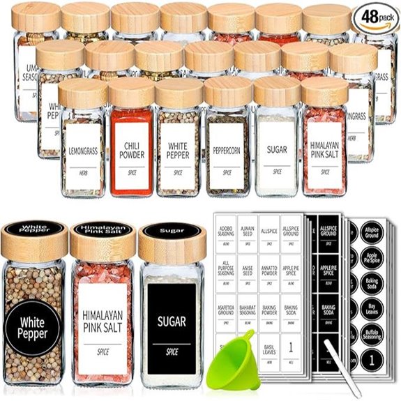 Churboro 48 Spice Jars with Labels and Lids